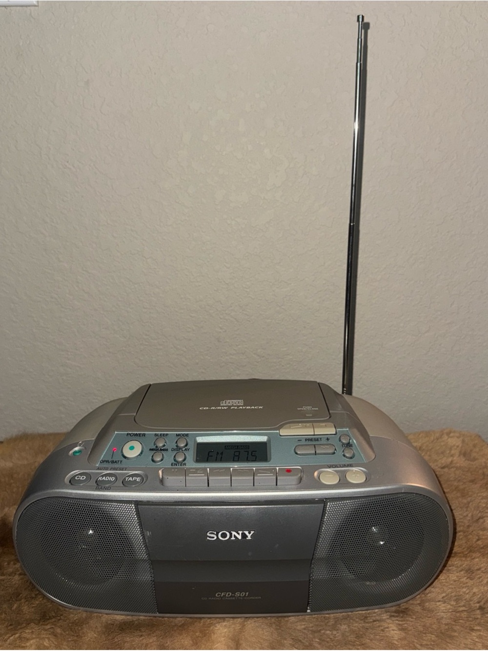 Sony CFD-S01 CD Player Boombox AM FM Radio Cassette Recorder Portable Tested